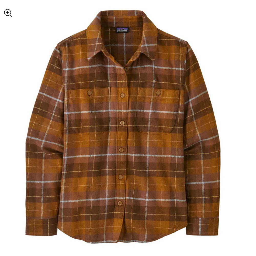 NWT Patagonia Brown & Mustard Plaid Flannel Shirt